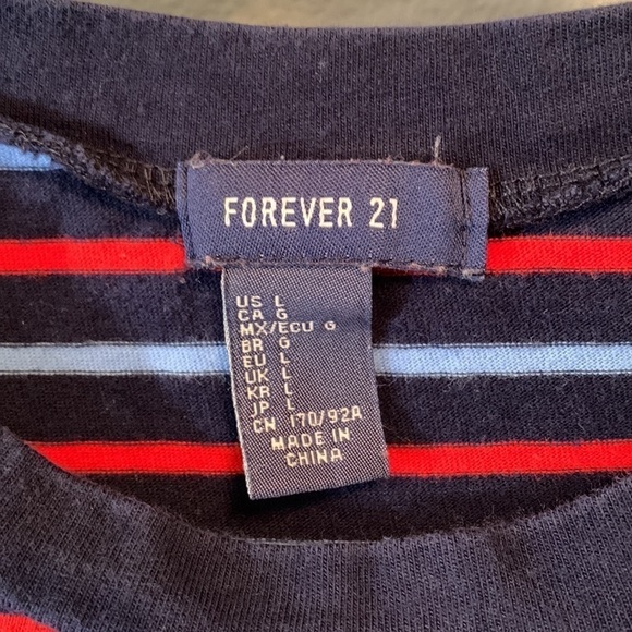 3/$25 Forever 21 Stripped Crop Top - Picture 3 of 4